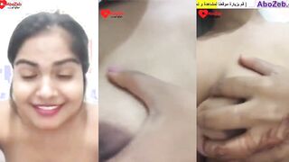 تتعري لحبيبها و تلعب في كسها المشعر و تتصور